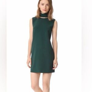 Theory Slit Collar Dress in Admiral Crepe (forest green) size 8